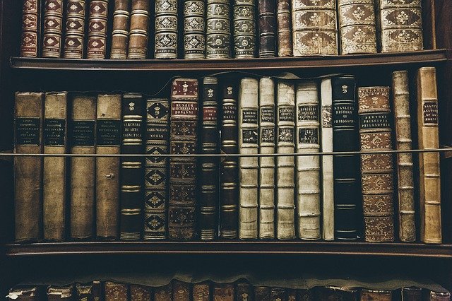 Old books in an old library