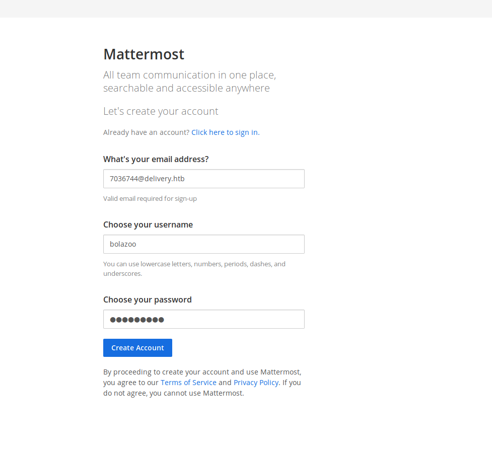 mattermost-create-account