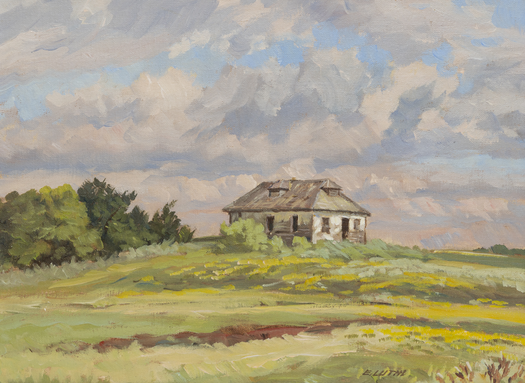 Ernest Luthi - Old House on the Hill East of Wishart