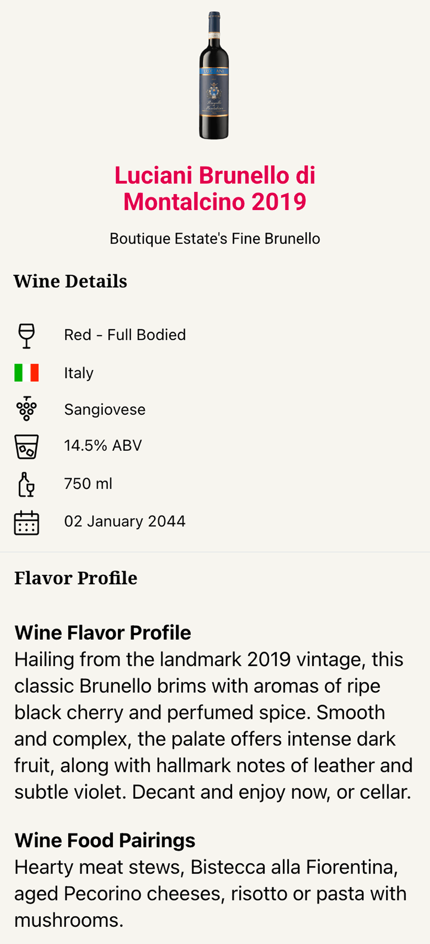 VP Brunello Wine Image