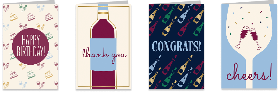 Wine themed greeting cards