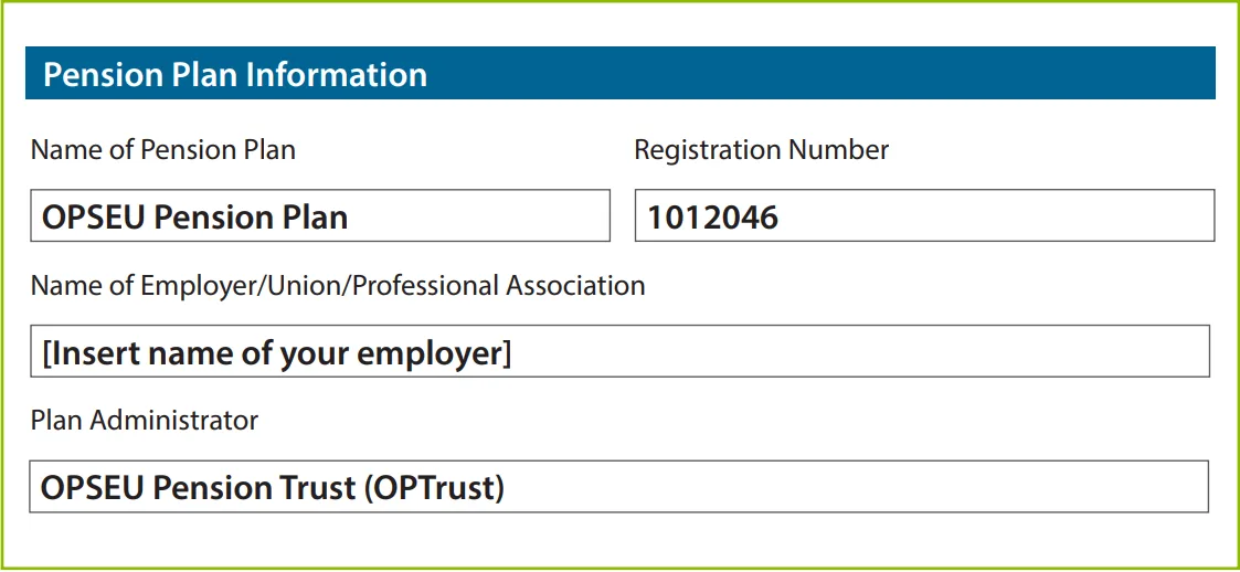 Pension Plan Form