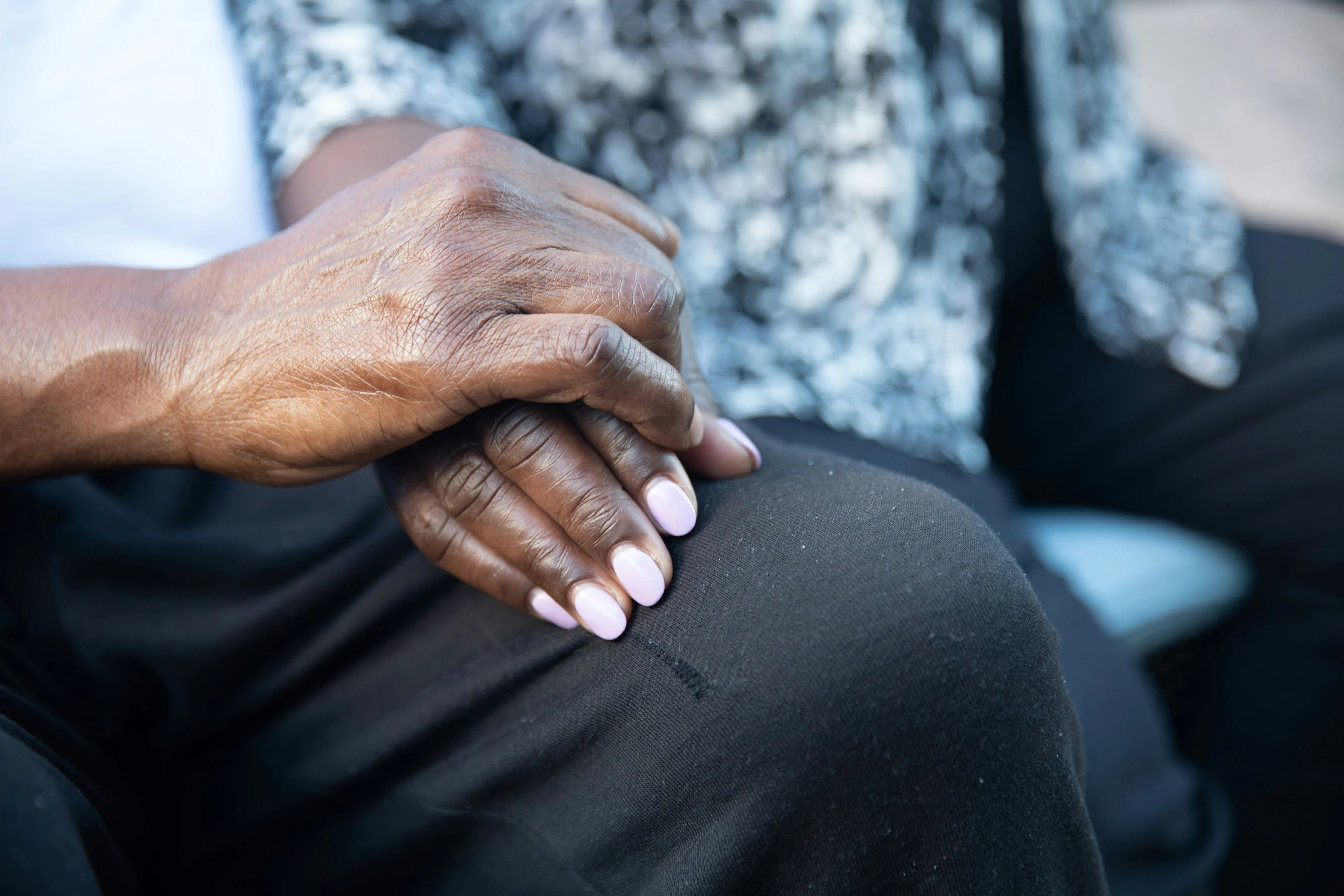 Closeup of a couple holding hands