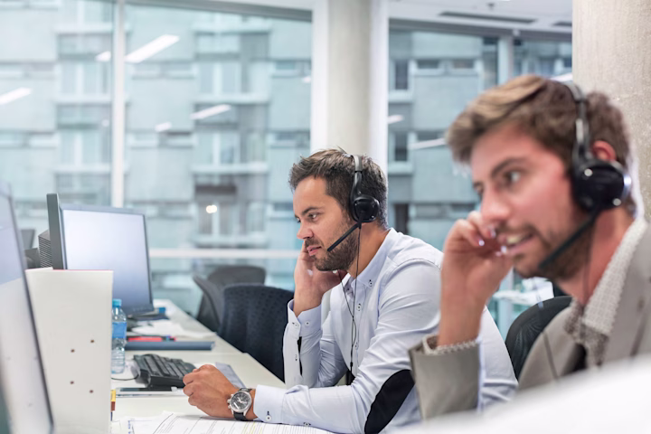 Agents making a cold call.
