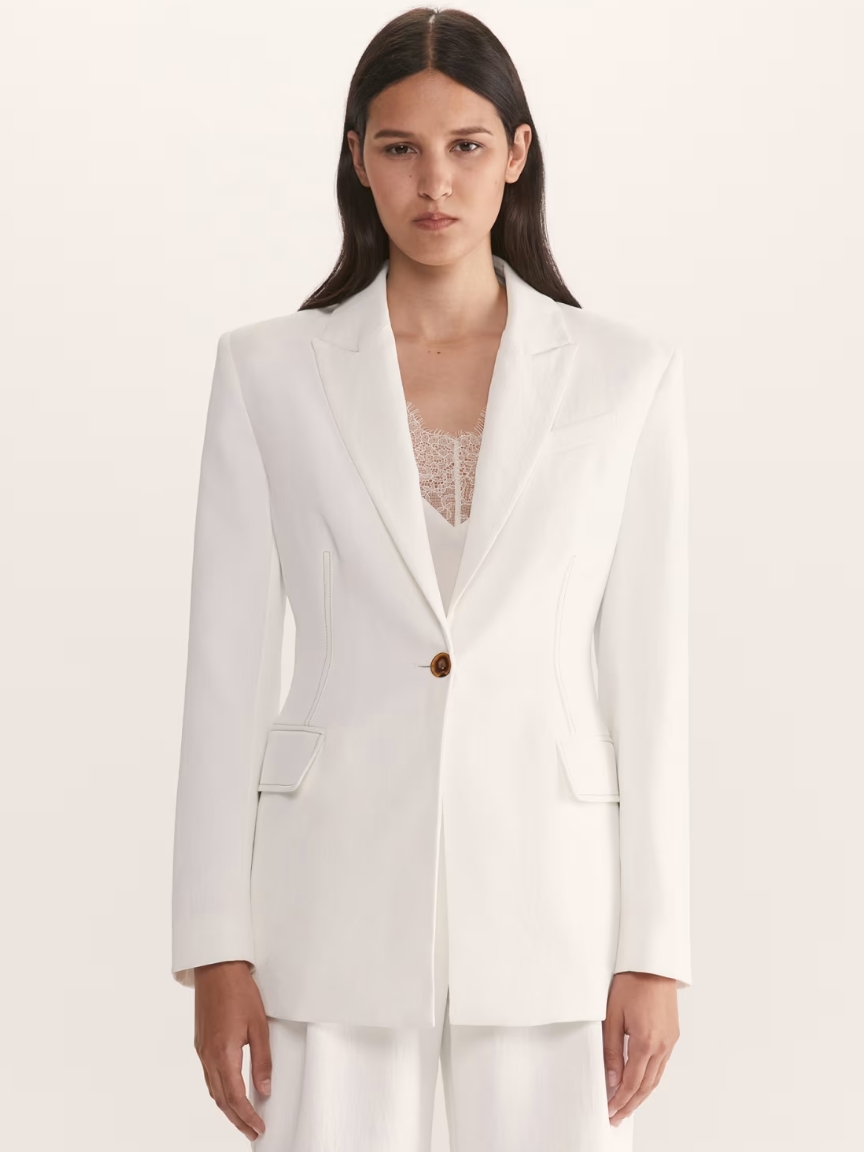 Dharma Stitch Detail Blazer White