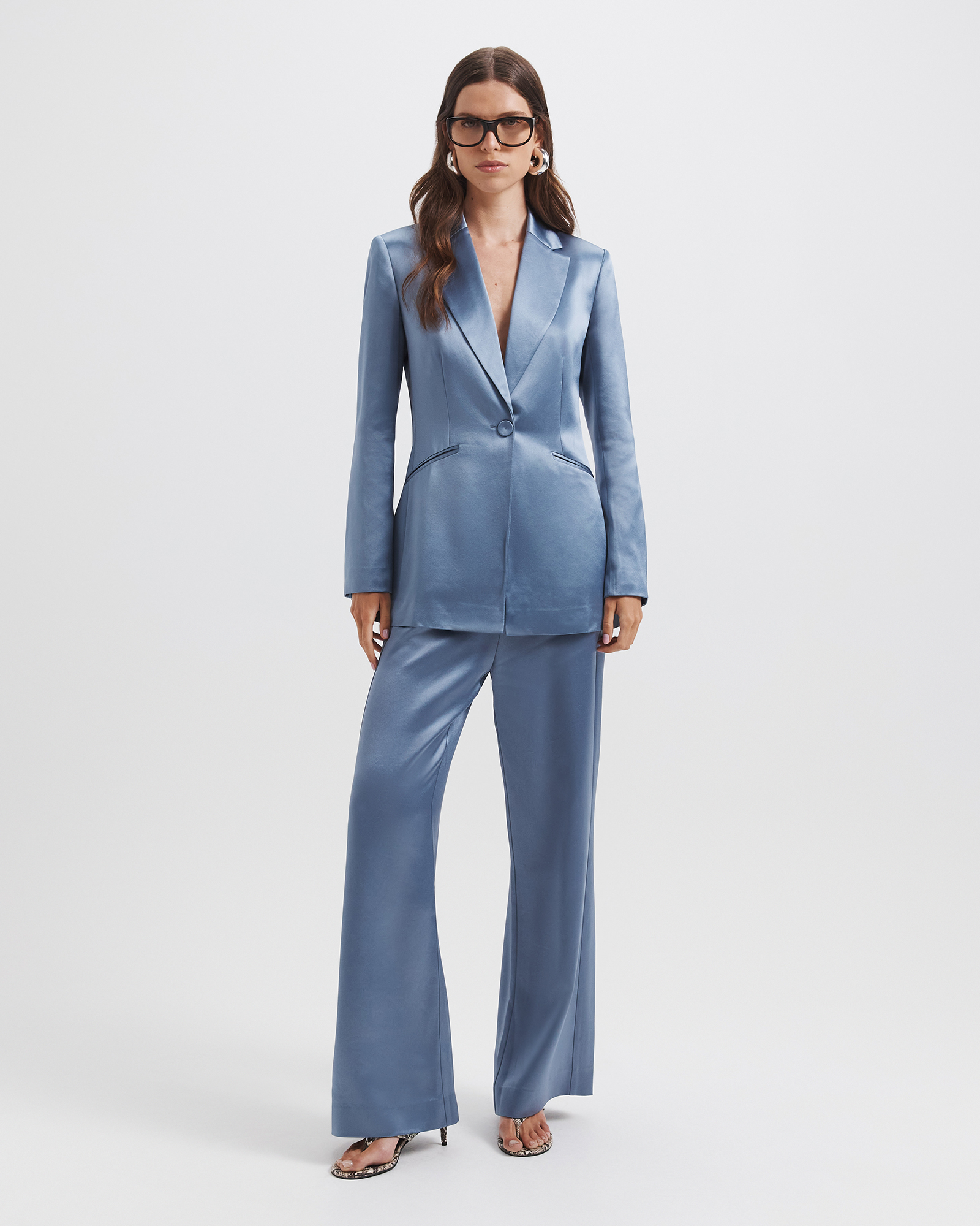 Sallee Satin Longline Blazer