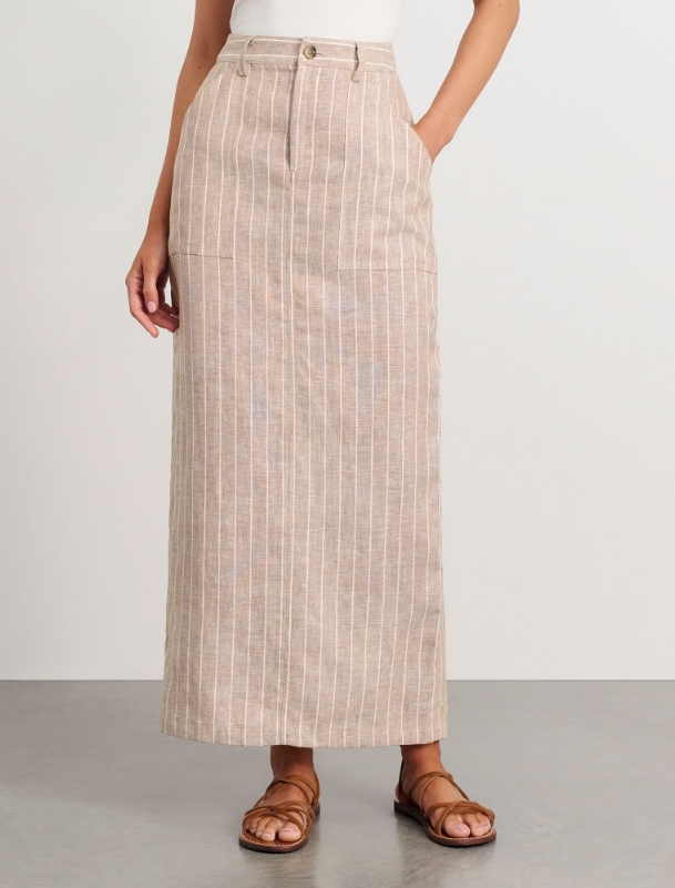 Sabine Linen Stripe Skirt