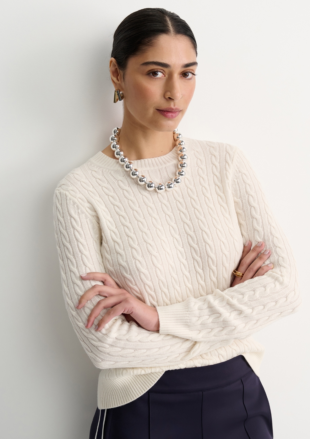 Merino Wool Baby Cable Sweater