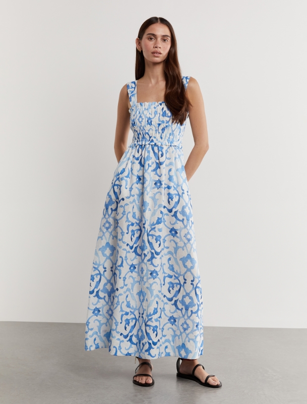 Noelle Linen Mosaic Dress