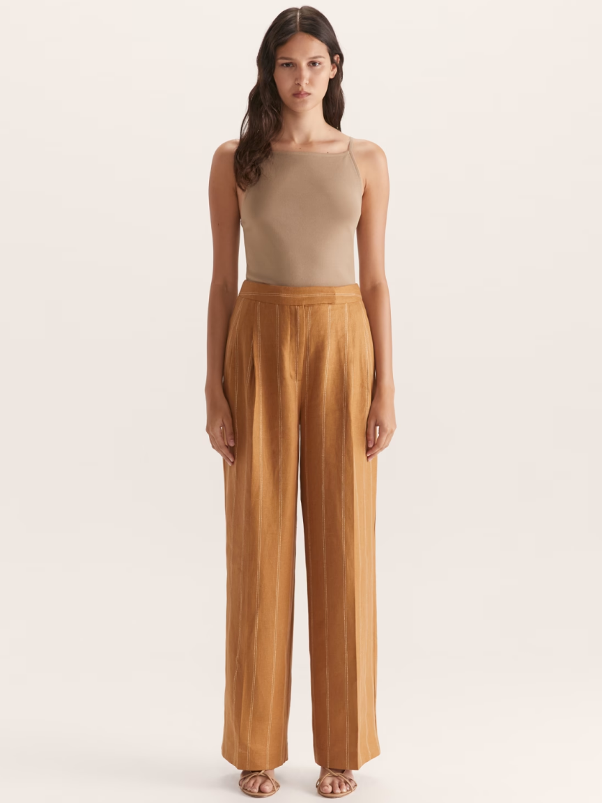 Gaia Pinstripe Wide Leg Pant