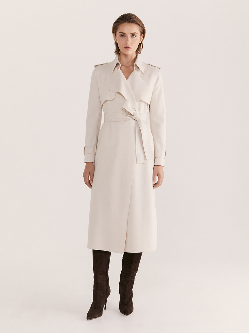 WOOL TRENCH COAT STONE - Desktop