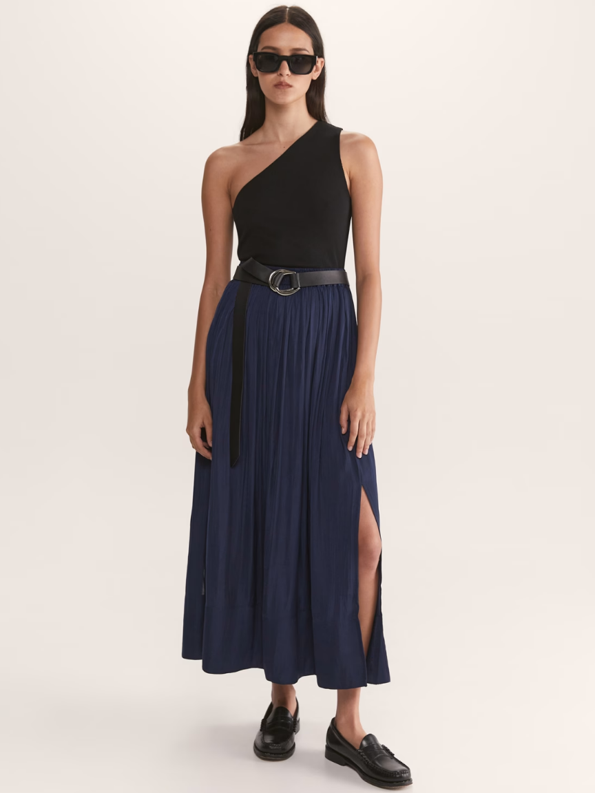 Womens Lillian Midi Skirt navy