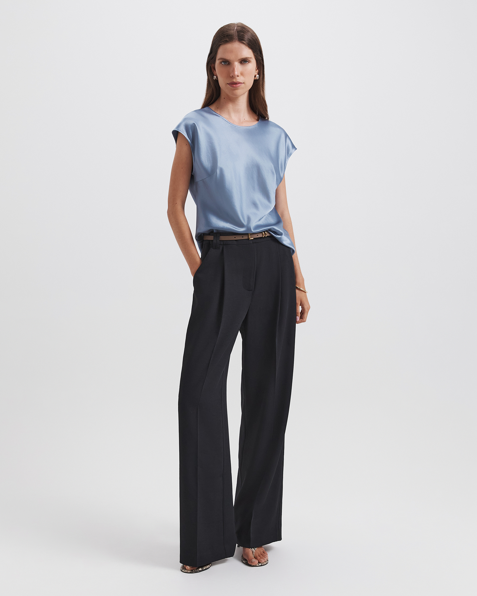 Sallee Satin Bias Top