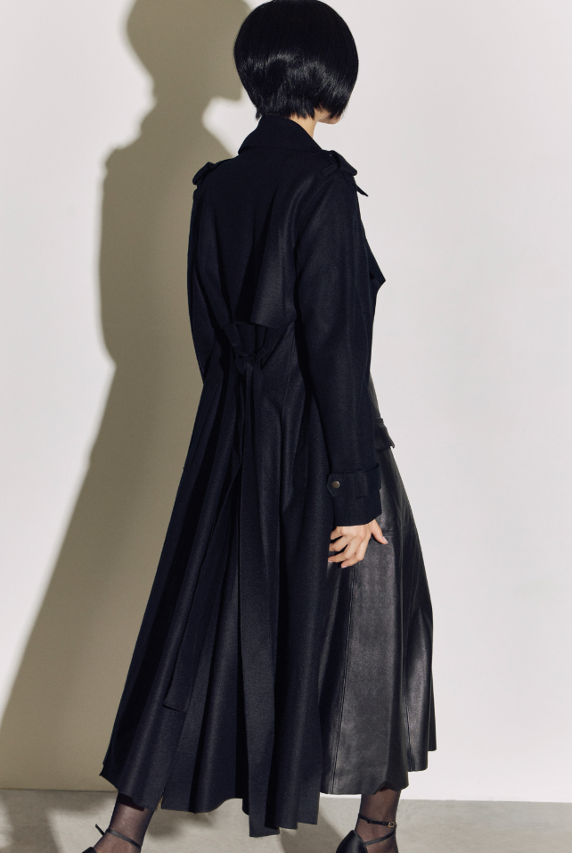 Karla Longline Trench Coat Black