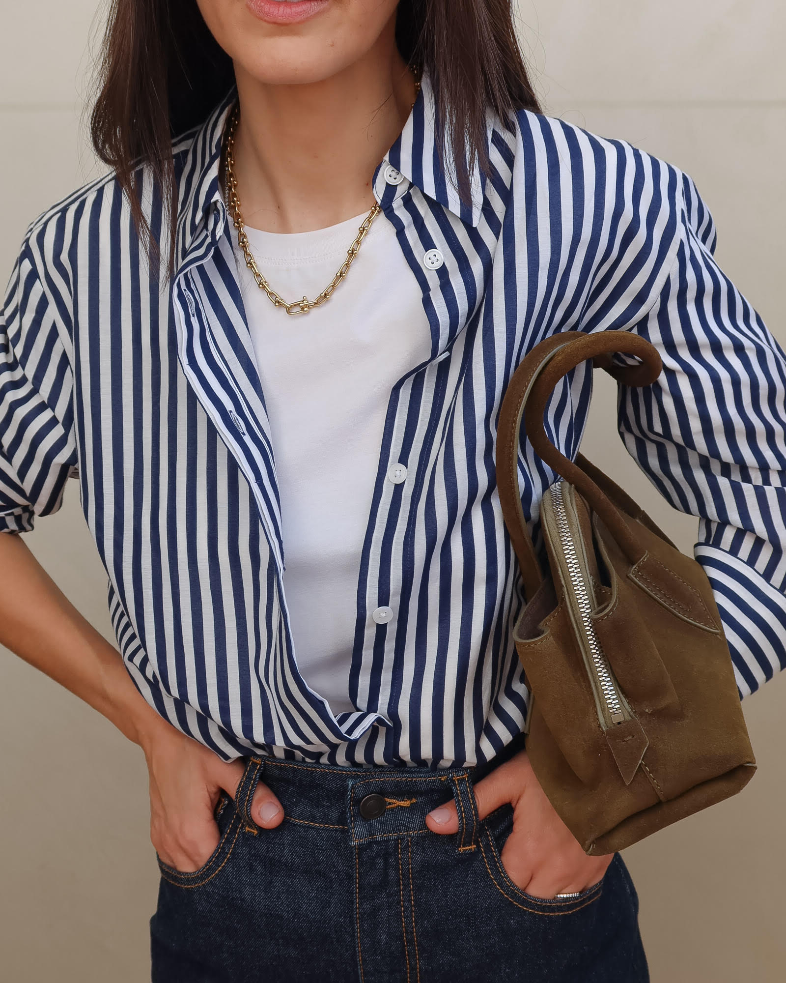 Jess Pecoraro Cora Silk Cotton Boyfriend Shirt