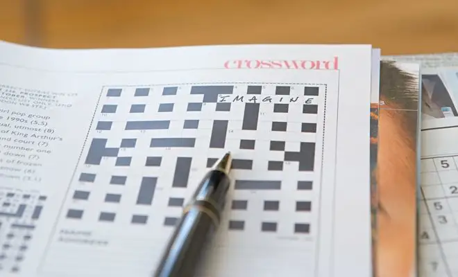 A partially finished crossword puzzle