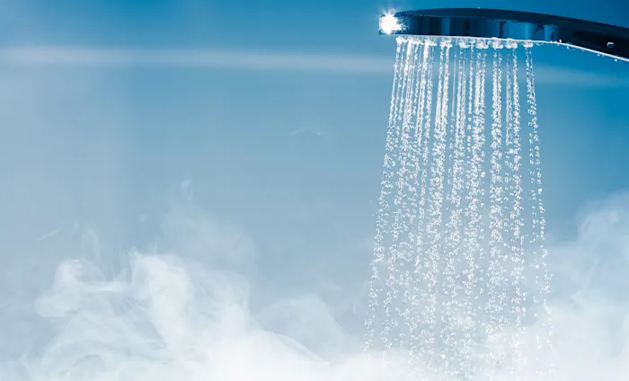 Water releasing from a shower head