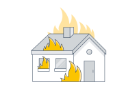 Compensates damage to property caused by fire.