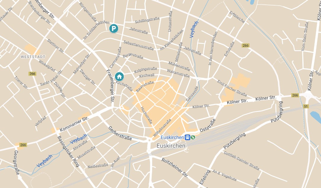 Karte der Unterkunft und Parkplätze.