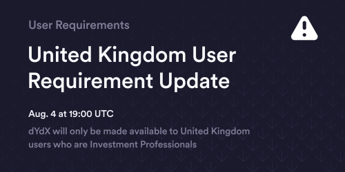 UK User Requirement Update