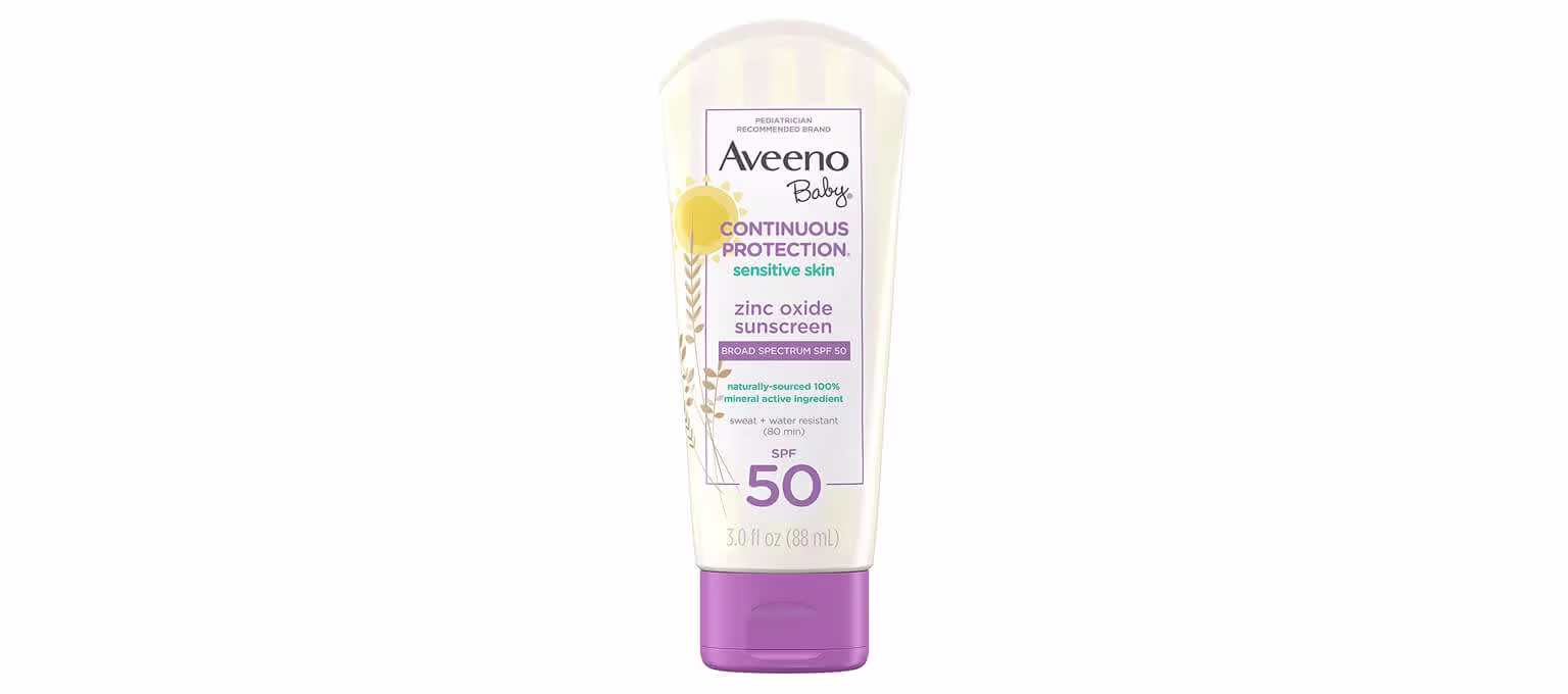 Aveeno Baby Continuous Protection Zinc Oxide Mineral Sunscreen Lotion for Sensitive Skin