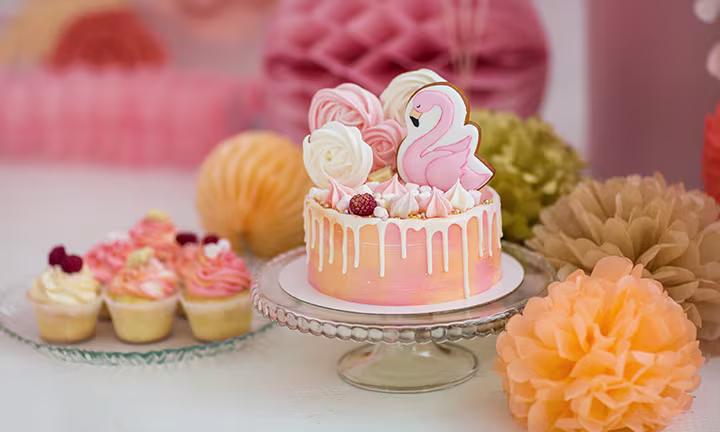 swan baby shower cake