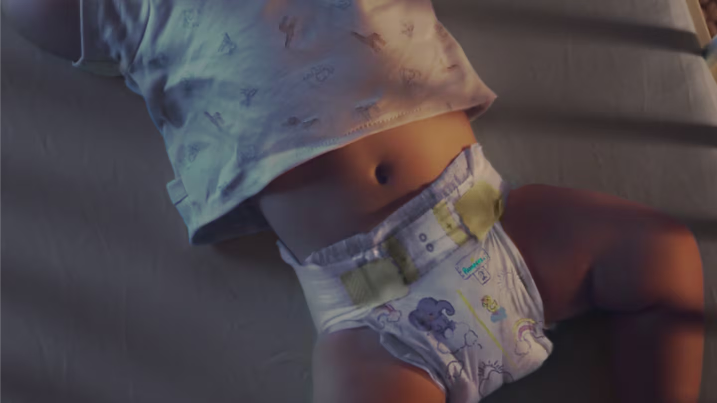 A baby in diaper