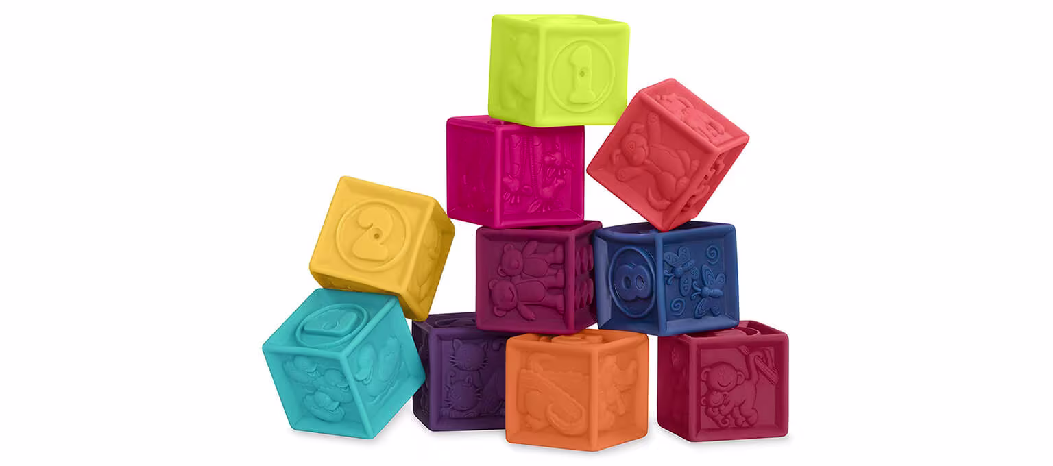 B. Toys One Two Squeeze Stacking Baby Blocks