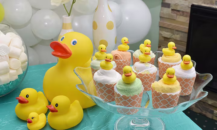 rubber ducky baby shower cake