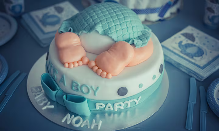 Baby bottom baby shower cake