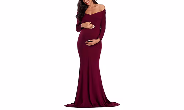 Ecavus Off Shoulder Maternity Dress