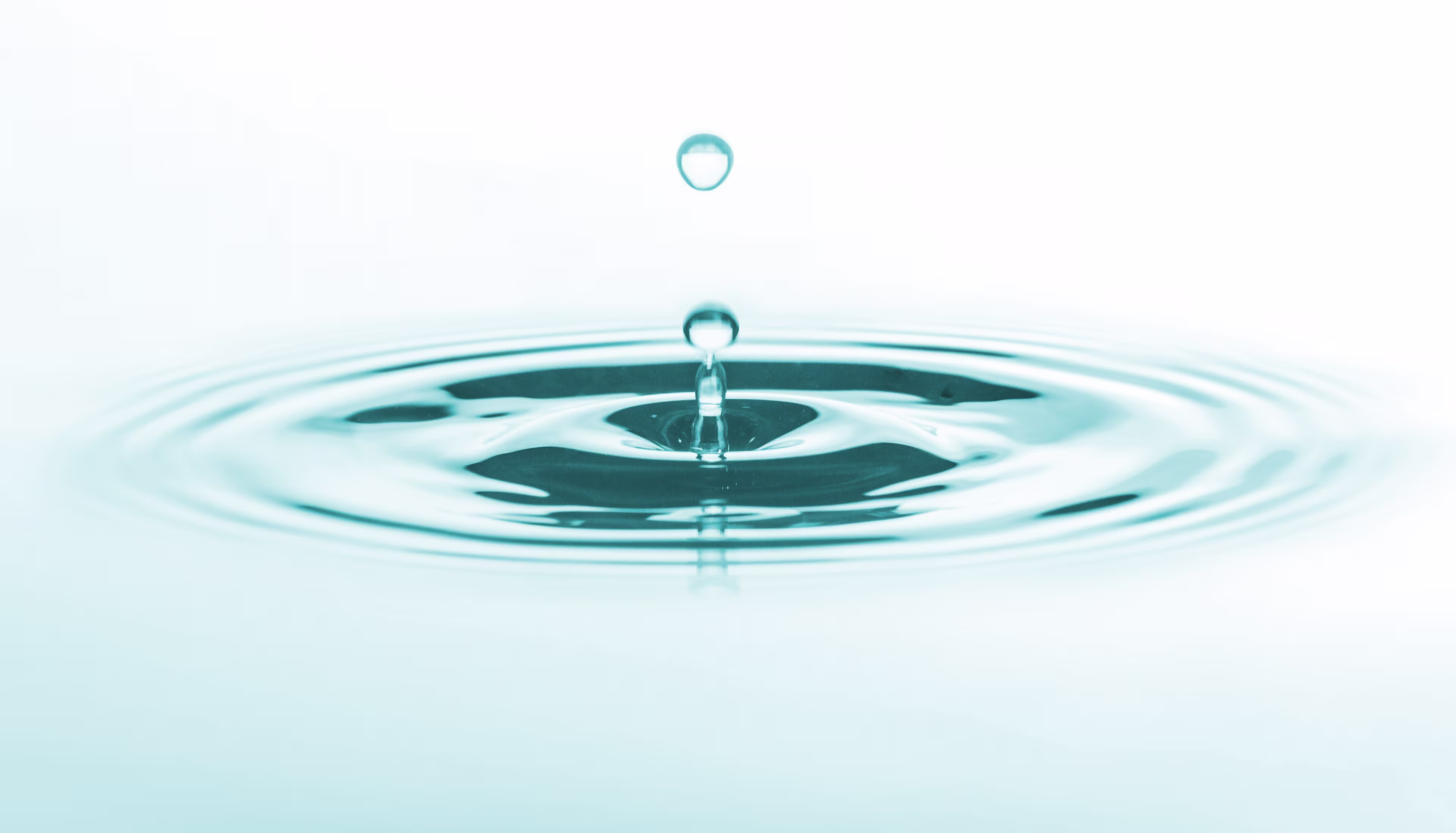 A close up of a water droplet creating a ripple