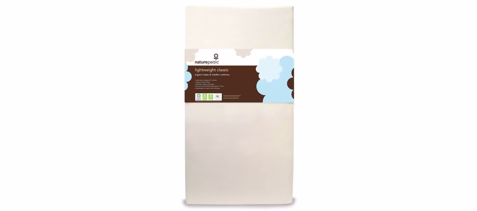 Naturepedic Classic Organic Crib Mattress Lightweight 100% Certified Non-Toxic Baby Bed