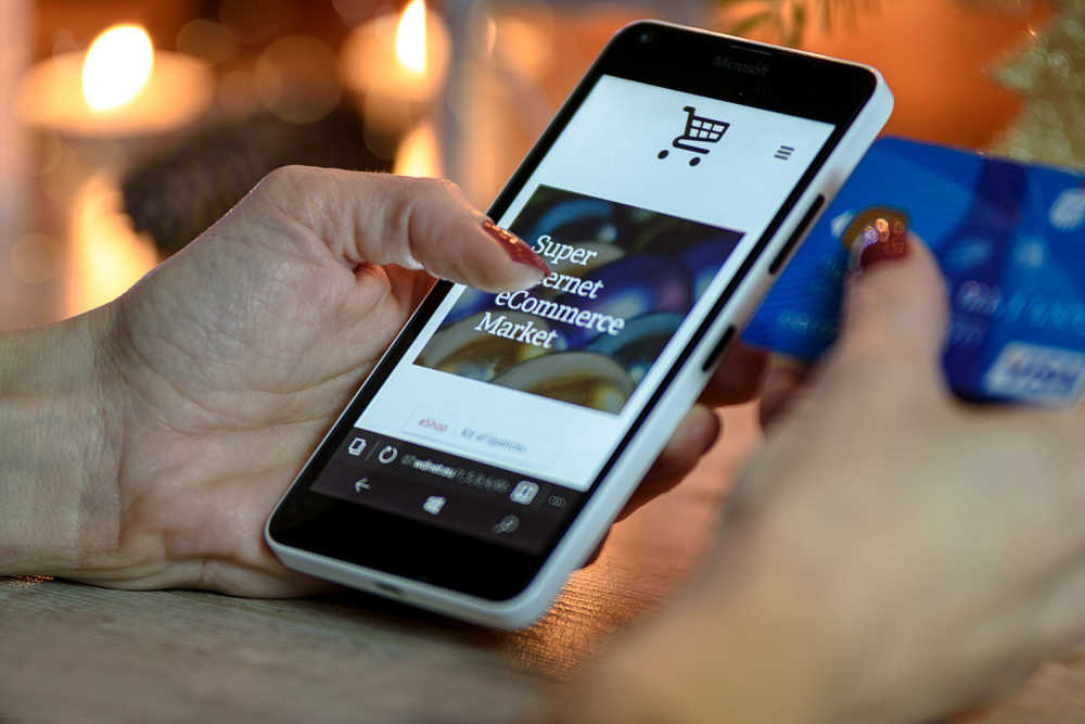 e-commerce platform on mobile device
