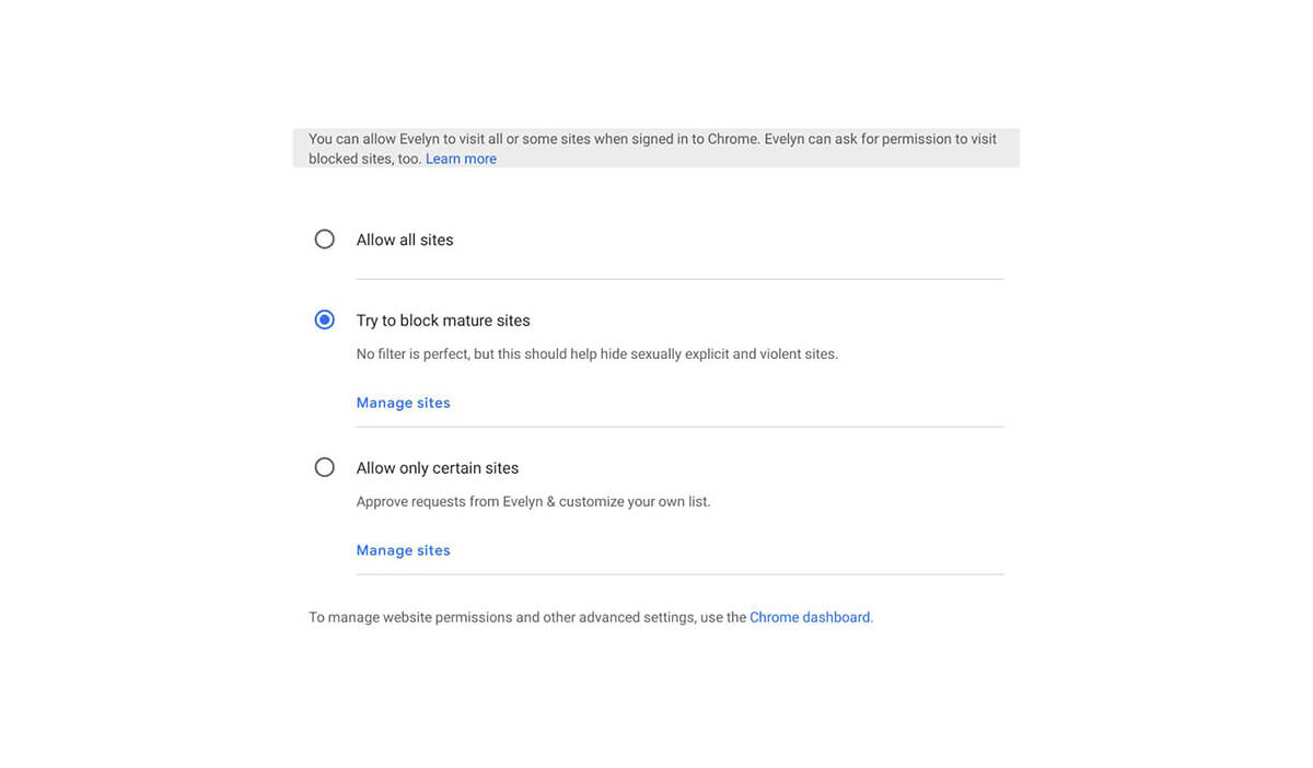 Managing website and app permissions on Chromebook