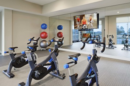 Yoga and spin studio at Camden Lincoln Station Apartments in Lone Tree, CO