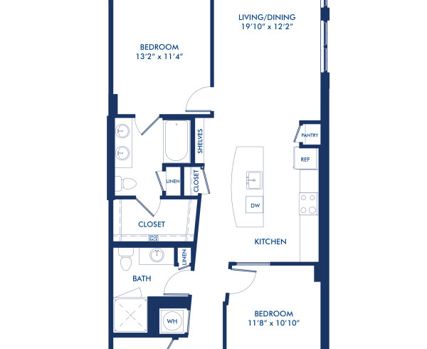 Blueprint of B8.2 Floor Plan, 2 Bedrooms and 2 Bathrooms at Camden NoMa II Apartments in Washington, DC
