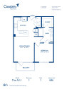   Blueprint of A2.1 Floor Plan, 1 Bedroom and 1 Bathroom at Camden Victory Park Apartments in Dallas, TX