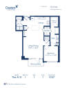 A10 Floor Plan, 1 bedroom/1 bathroom at Camden McGowen Station Apartments in Midtown Houston
