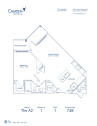 Blueprint of The A2, 1 Bedroom 1 Bathroom Floor Plan at Camden Washingtonian in Gaithersburg, MD