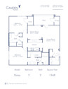 Blueprint of Daisy Floor Plan, 2 Bedrooms and 2 Bathrooms at Camden Deerfield Apartments in Alpharetta, GA