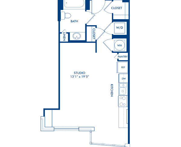 Blueprint of S6 Floor Plan, Studio with 1 Bathroom at Camden NoMa Apartments in Washington, DC