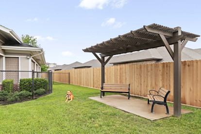 Private dog park pet friendly apartments at Camden Grand Harbor Apartments in Katy, TX