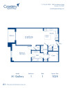 Camden Highland Village apartments in Houston, TX Gallery one bedroom floor plan A1
