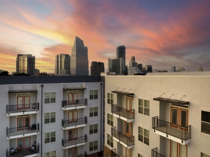 Sunset in Atlanta, GA from Camden Buckhead Square apartments