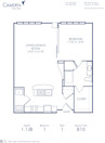 Blueprint of 1.1JB Floor Plan, 1 Bedroom and 1 Bathroom at Camden Cotton Mills Apartments in Charlotte, NC