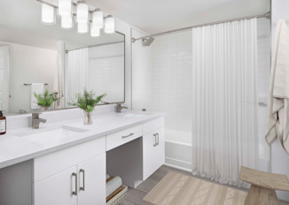 Primary bathroom in the Alberti floorplan at Camden Portofino in Pembroke Pines, FL.