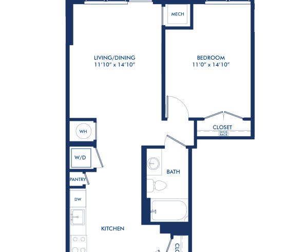 Blueprint of A6.2 Floor Plan, 1 Bedroom and 1 Bathroom at Camden NoMa II Apartments in Washington, DC