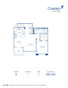 Blueprint of B Floor Plan, 1 Bedroom and 1 Bathroom at Camden Crown Valley Apartments in Mission Viejo, CA