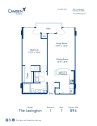 Blueprint of The Lexington Floor Plan, 1 Bedroom and 1 Bathroom at Camden Grandview Apartments in Charlotte, NC